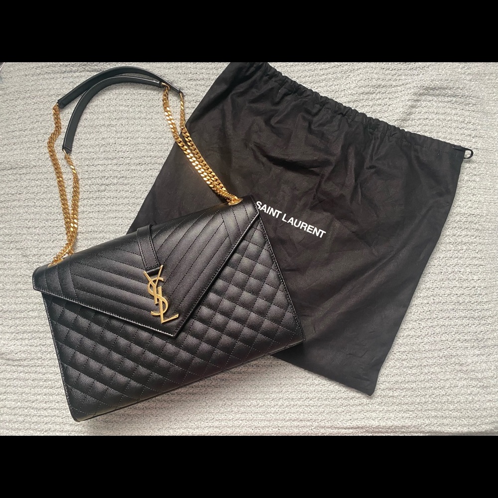 YSL Large Envelope Bag in Noir